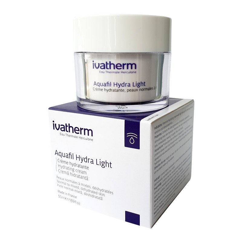 Crema hidratanta Aquafil Hydra Light, Ivatherm, pentru piele sensibila normala sau mixta, 50 ml