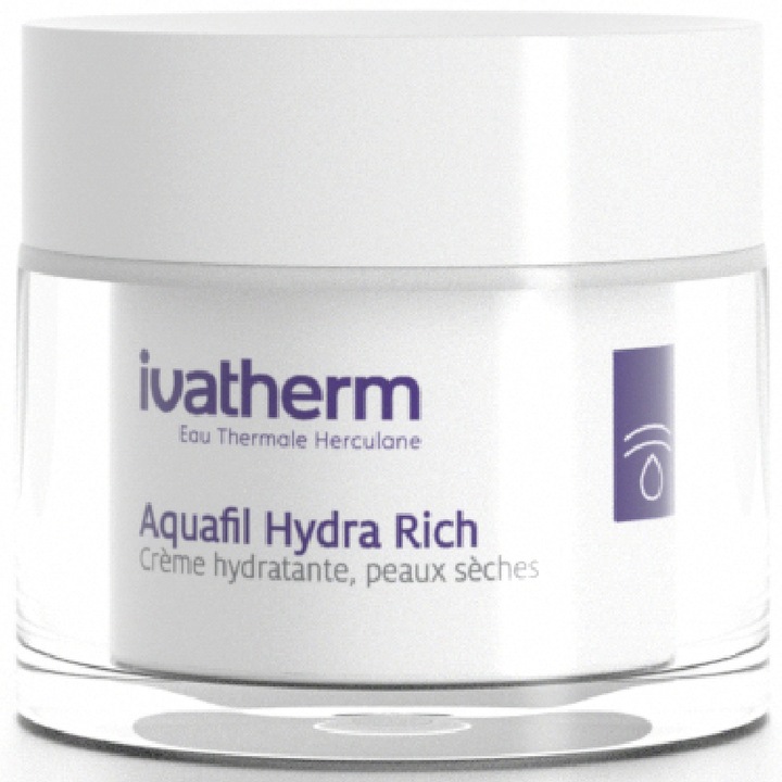 Crema hidratanta Aquafil Hydra Rich, Ivatherm, pentru piele uscata si deshidratata, 50 ml