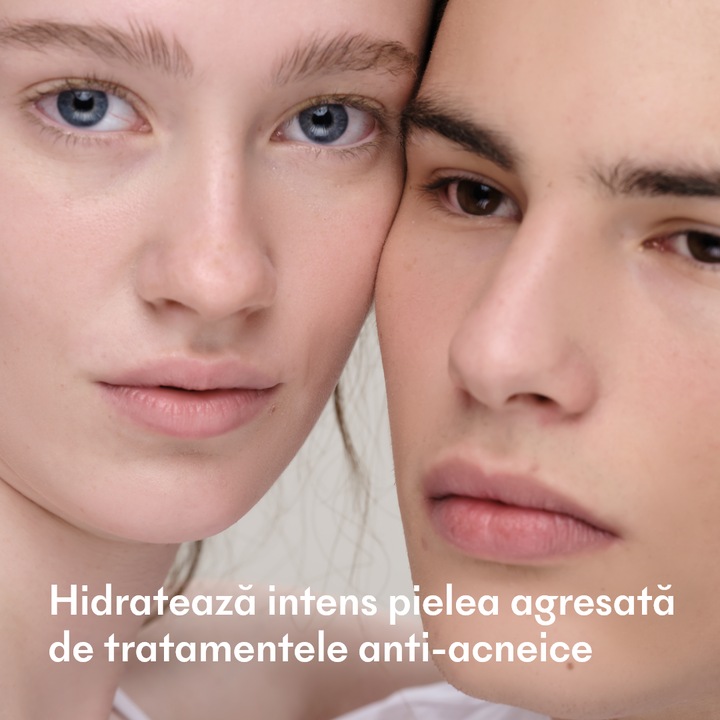 Crema hidratanta Ivapur Hidra, Ivatherm, pentru piele acneica, deshidratata, fragilizata de tratamentele anti-acnee, 40 ml