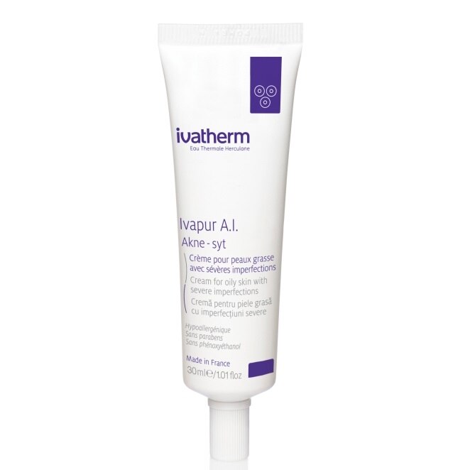 Tratament acnee si imperfectiuni Ivapur A.I. Akne-Syt, Ivatherm, pentru ten gras cu imperfectiuni severe, 30 ml