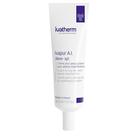 Tratament acnee si imperfectiuni Ivapur A.I. Akne-Syt, Ivatherm, pentru ten gras cu imperfectiuni severe, 30 ml
