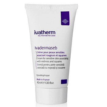 Crema reparatoare Ivadermaseb, Ivatherm, anti-iritanta pentru roseata, scuame, dermatita seboreica 40 ml Crema reparatoare Ivadermaseb, Ivatherm, anti-iritanta pentru roseata, scuame, dermatita seboreica 40 ml
