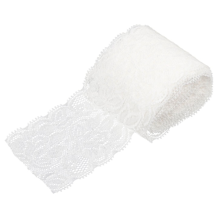 Dantela decorativa pentru imbracaminte, 5m, alb, set