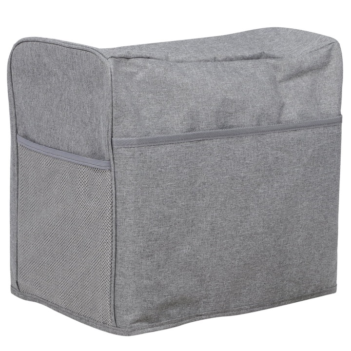 Husa pentru masina de cusut ZYBLSSBB LSM2xh6993-BCS0164923, din material Oxford impermeabil, cu buzunar plasa, gri, 43 x 34 x 19.5 cm