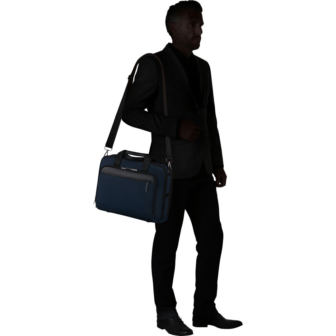 Geanta laptop Samsonite Evosight Bailhandle 15,6", albastra, 410x290x120mm