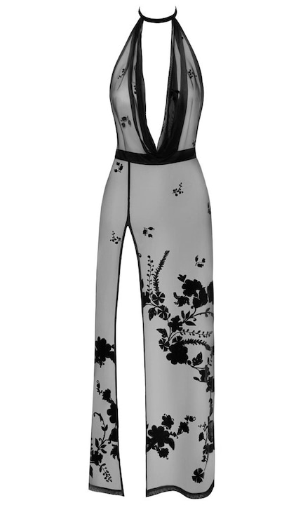 Rochie lunga, Noir, Poliester/Elastan, Transparent, XL INTL