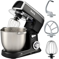 Mixer cu bol din inox (Robot de bucatarie) Smarty® M2 ChefMaster Pro, 1500W, Turbo & Smart, 7 viteze, bol 7.5L inox, capac antistropire, framantare aluat, functie zdrobire gheata, negru perlat