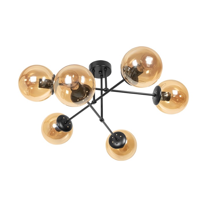 Полилей Lightstyle Гарда, 6хЕ27, Черен/Мед