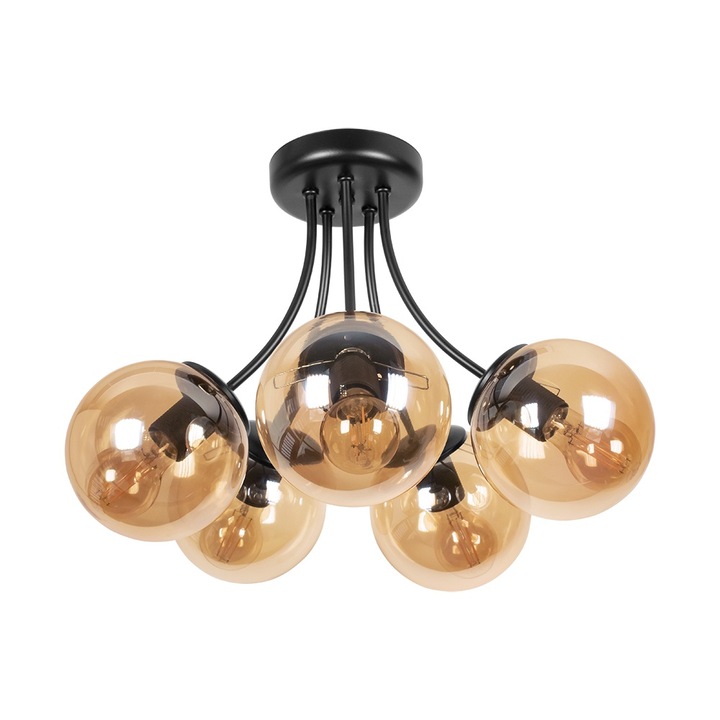 Полилей Lightstyle Рио, 5хЕ27, Черен/Мед