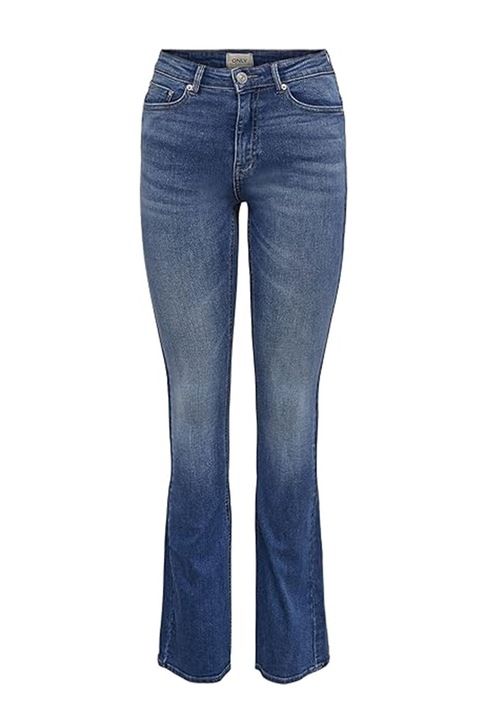 Blugi de dama Only Onlpaola Life HW E-8514676, talie inalta, evazata, bumbac, L/34L, albastru