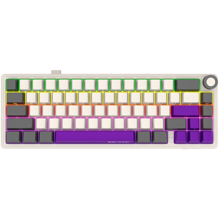 Tastatura wireless Kapp, USB 2.0, Bluetooth, Negru