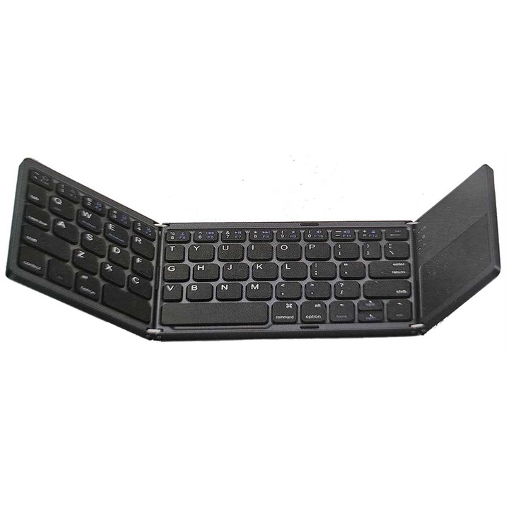 Мини Безжична Сгъваема клавиатура с тъчпад Amobis B033, Сгъваема, Bluetooth, За Windows, Android, iOS, Smart TV, iPad, iPhone