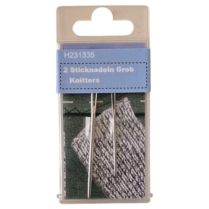 Set 2 buc. ace de tricotat manual, argint