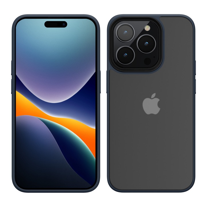 Калъф Kwmobile за Apple iPhone 15 Pro Max, син/прозрачен, поликарбонат, 61964.17