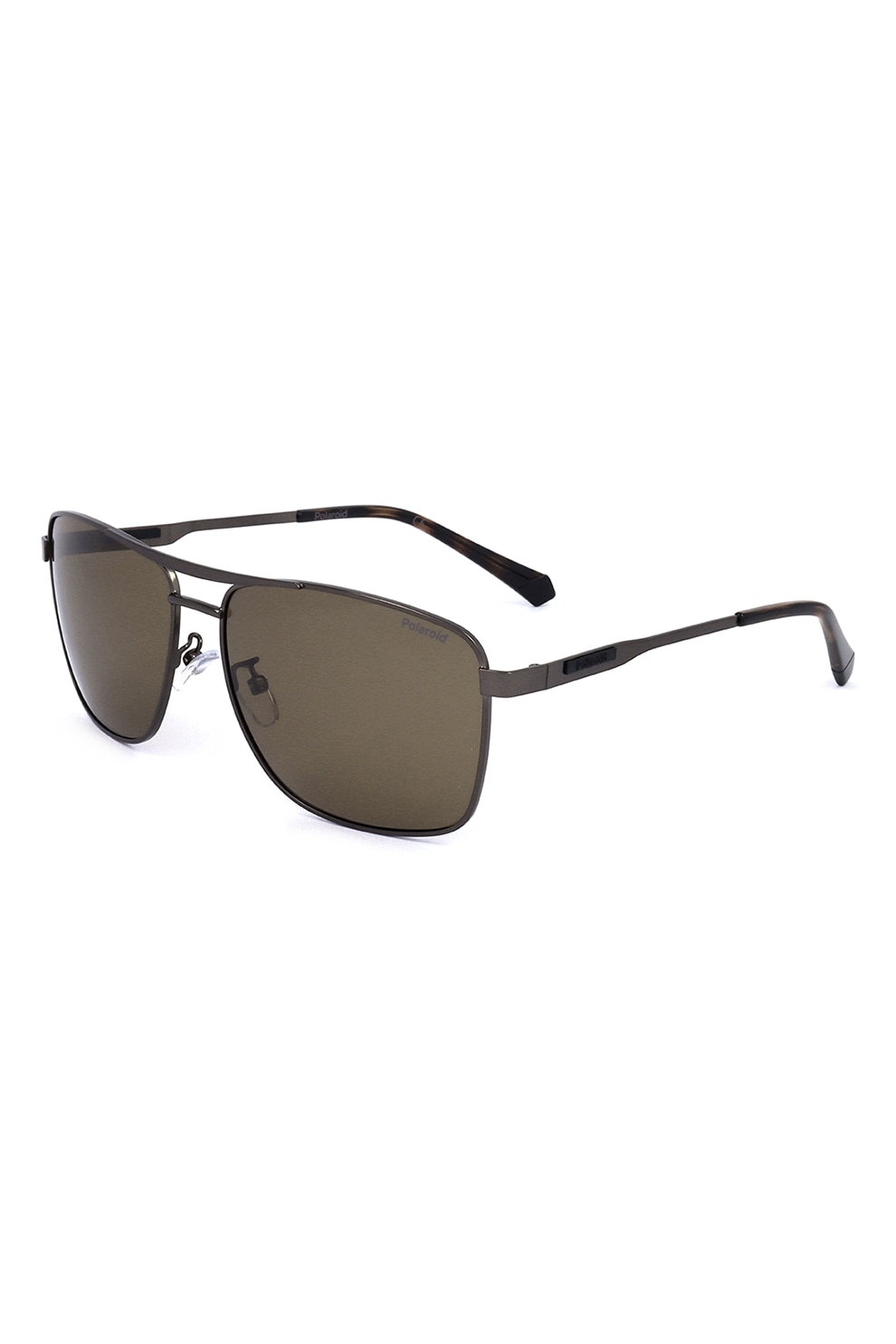 Polaroid, Ochelari de soare aviator cu lentile polarizate, Negru, Maro, 61-15-140