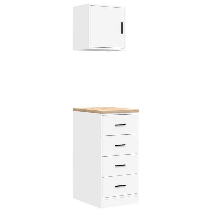 vidaXL 2 db fehér szerelt fa garázs szekrények 28.35 kg