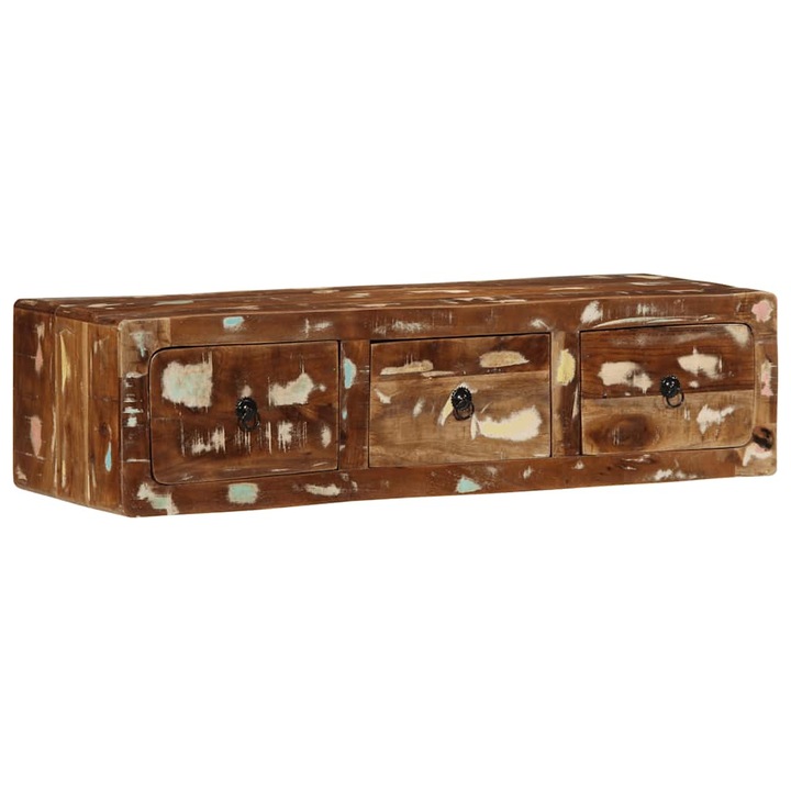 vidaXL tömör újrahasznosított falra szerelhető TV-szekrény 100x32x25cm 17.78 kg