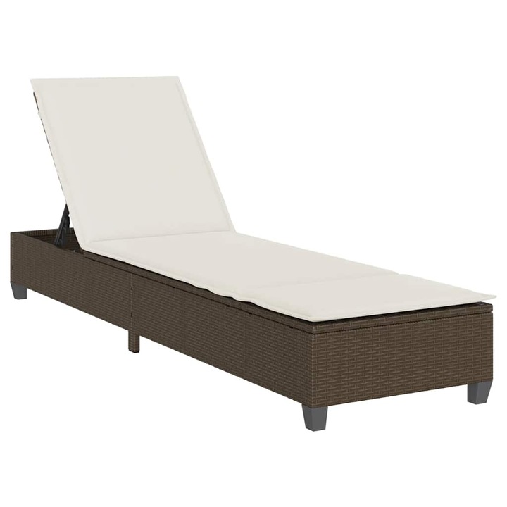 vidaXL barna polyrattan napozóágy párnákkal 55x200x25,5 cm 4104094