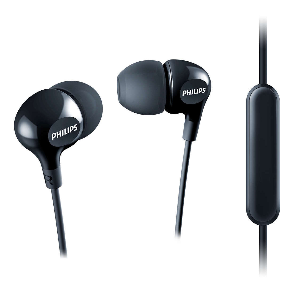 Casti Audio In-Ear Philips, SHE3555BK/00, cu fir, Microfon, Negru