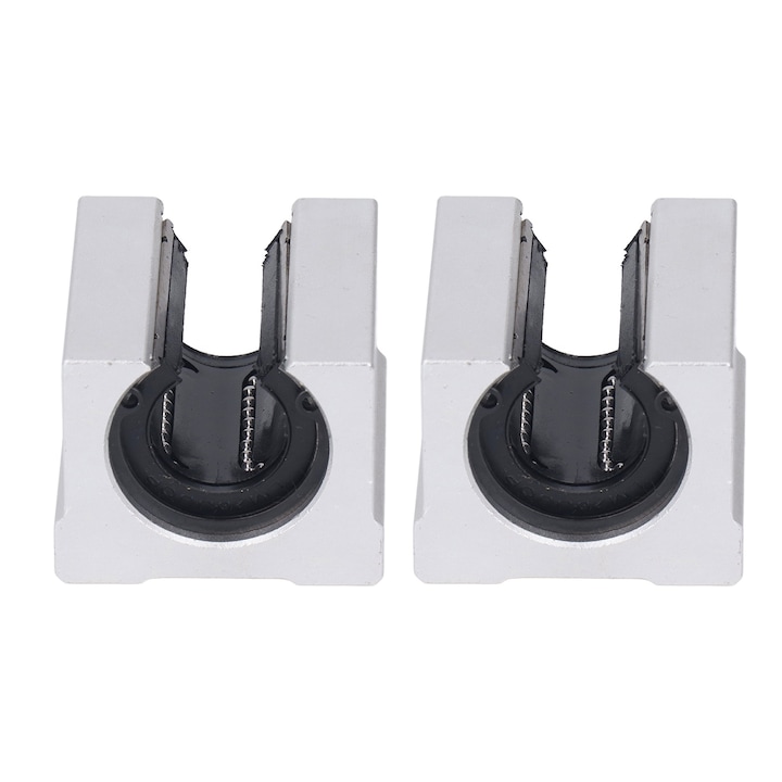 Set 2 blocuri de rulment liniar cu bile SBR20UU, aliaj de aluminiu, utilizare industriala, performanta stabila