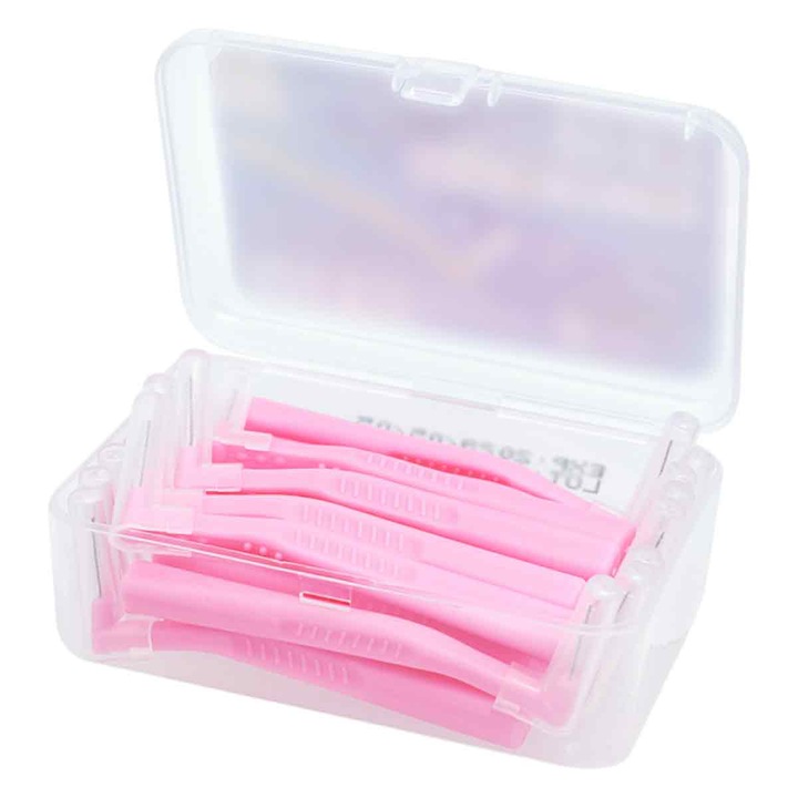 Enforose fogköztisztító kefekészlet, 20 darabos, L alakú kialakítás, fogszabályozóhoz is használható, 7 karakteres mintázattal