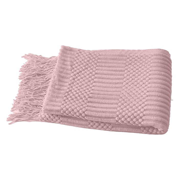 Cuvertura pentru canapea Enforose, gri deschis, roz, rosu caramiziu, 130x172cm, set 1 buc.