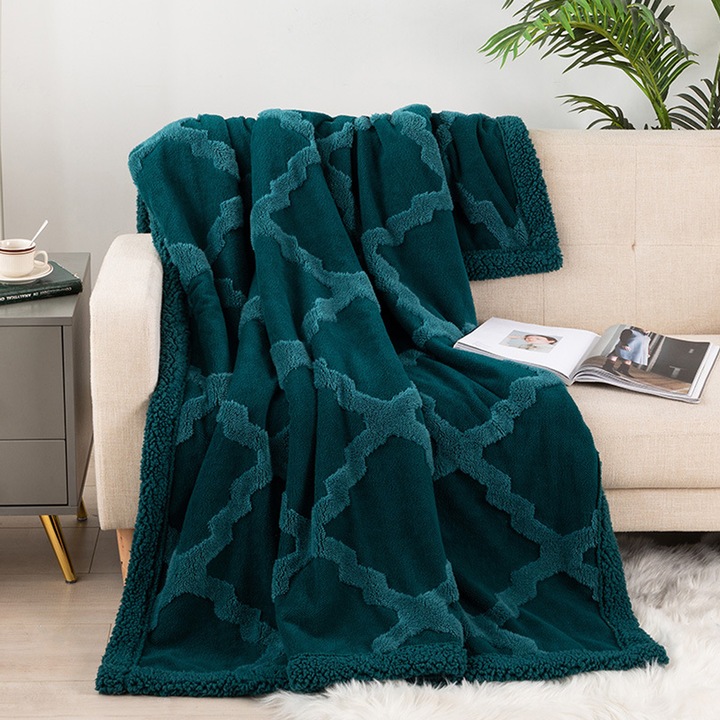 Жакардово одеяло от полар, Enforose, 130x160 см, многоцветно, класически дизайн