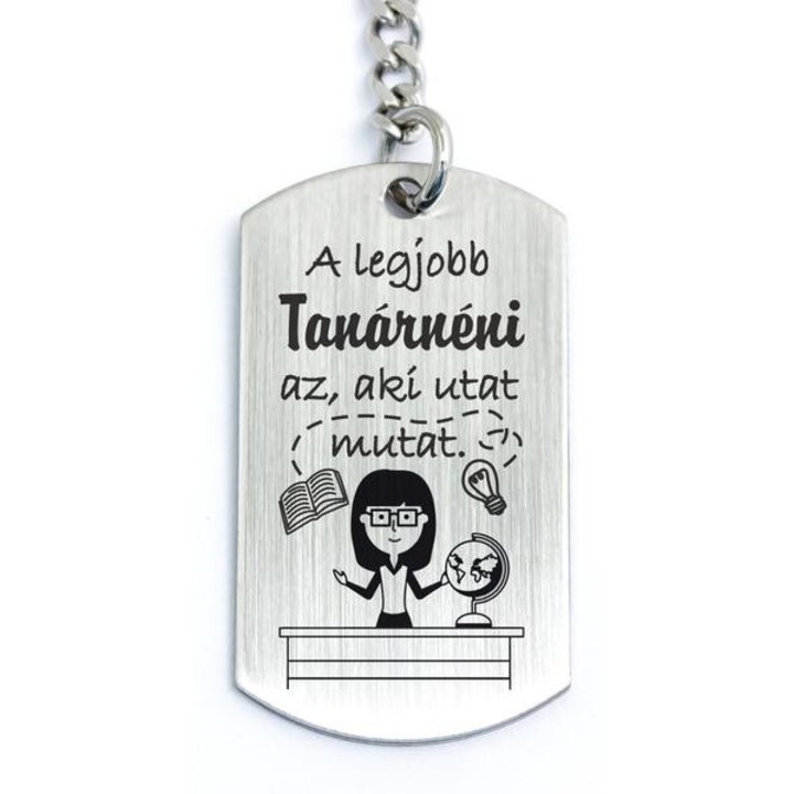A legjobb tanár néni aki utat mutat medálos kulcstartó