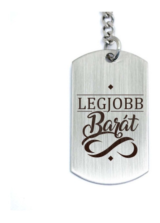 Legjobb barát acél medálos kulcstartó