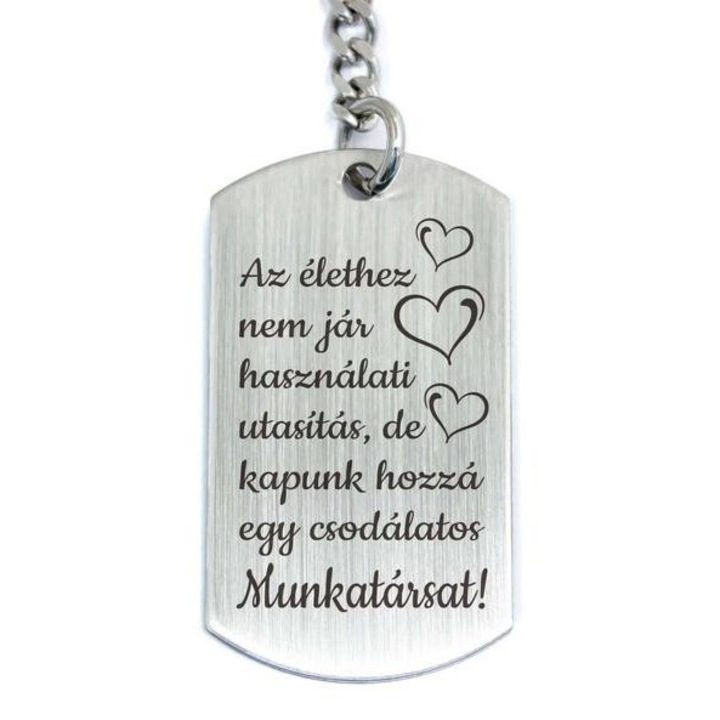 Csodálatos Munkatársat acél medálos kulcstartó