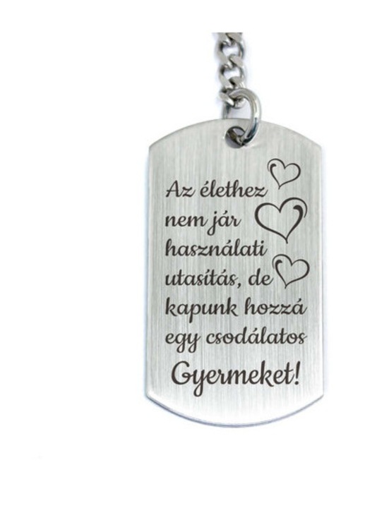 Csodálatos Gyermeket acél medálos kulcstartó