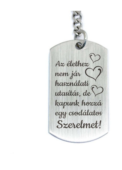 Csodálatos Szerelmet acél medálos kulcstartó