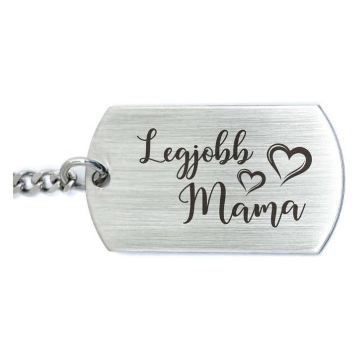 Legjobb Mama acél medálos kulcstartó