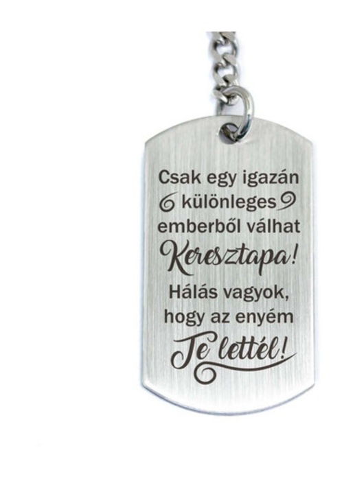 Te lettél a Keresztapukám acél medálos kulcstartó