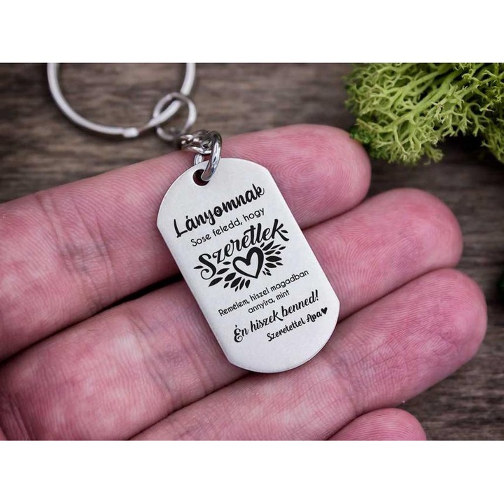 Breloc cu pandantiv din otel R.M. ékszer