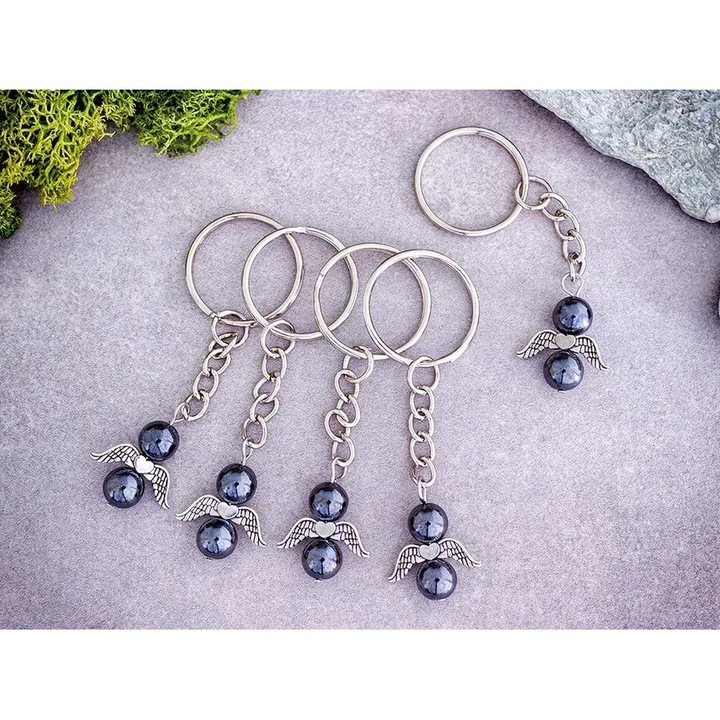 Breloc Secret Energie Angelica cu Inger Hematit, set de 5