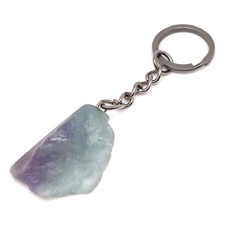 Natúr fluorit kulcstartó