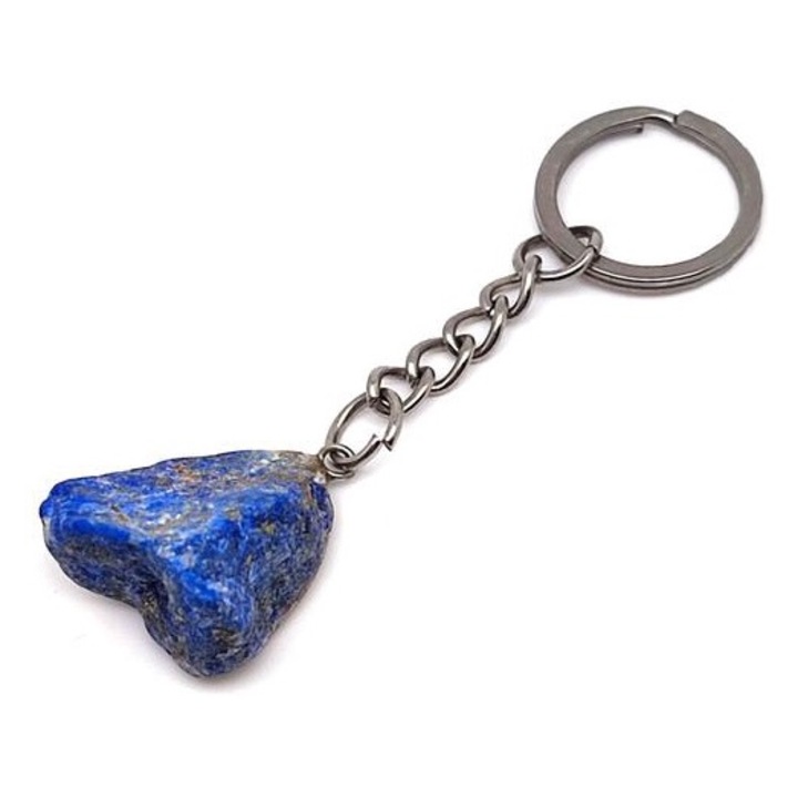 Natúr lapis lazuli kulcstartó