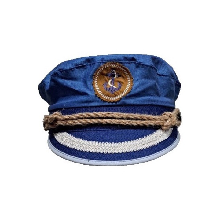 Palarie de Capitan, Sailor, Ancora, Snur, Albastru, Albastru