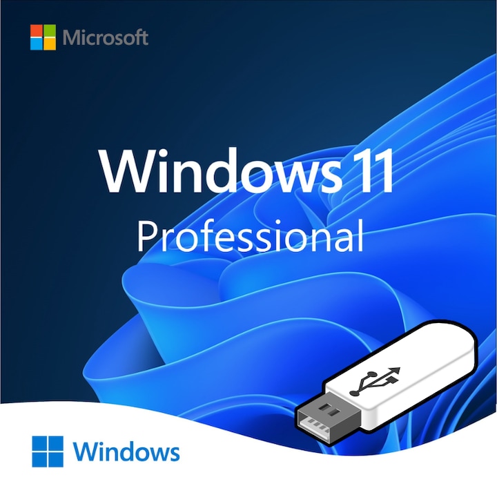 Microsoft Windows 11 Pro licenc + USB telepítőkészlet - Állandó licenc - Online aktiválás
