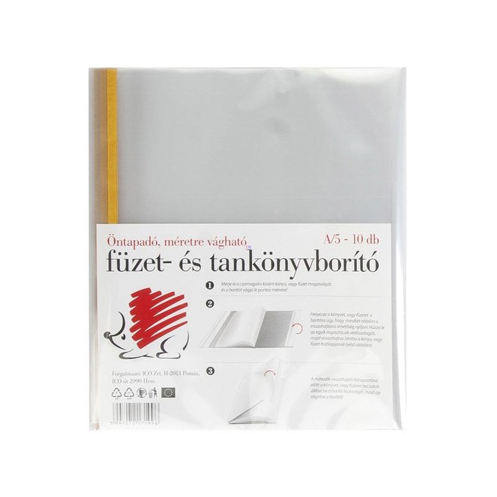 ICO Süni füzet- és tankönyvborító - A/5-ös - 10 db
