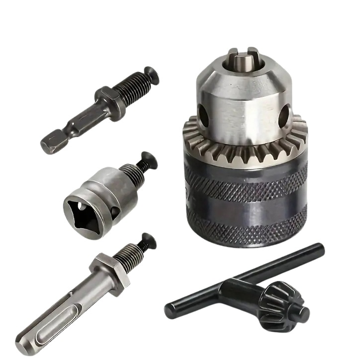 Set mandrina cu filet 1/2 1.5-13 mm, EBIN, adaptor 1/2", 1/4" HEX, SDS+, cheie mandrina - 5 piese