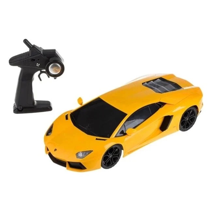 Автомобил Lamborghini Aventator, Welora, с дистанционно и светлини, LED фарове, време за работа 25 минути, 53x23.5x20cm, жълт