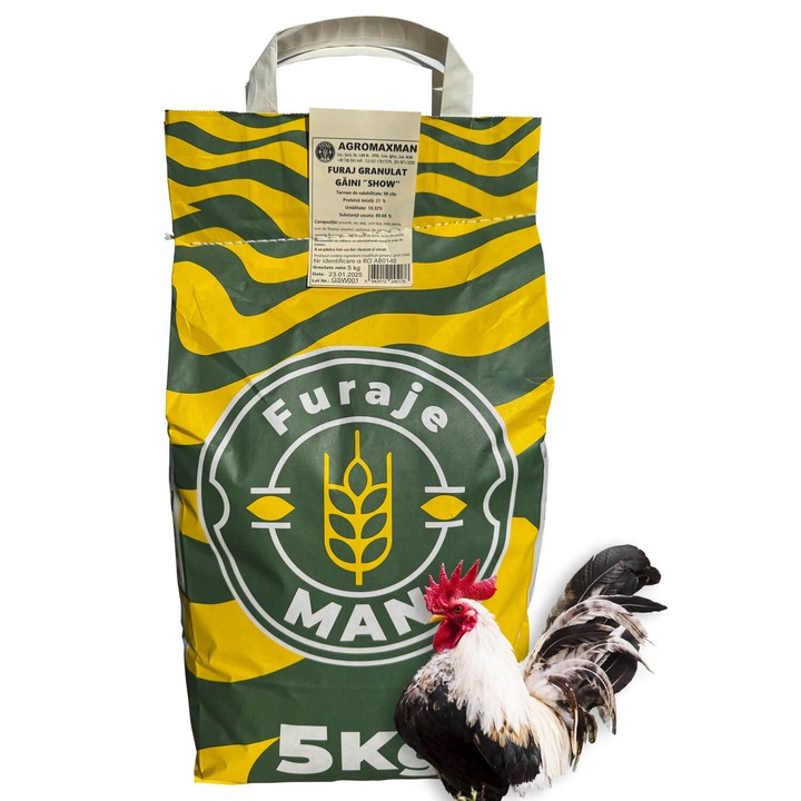Furaj granulat pentru Gaini de show, 5 kg, Furaje MAN