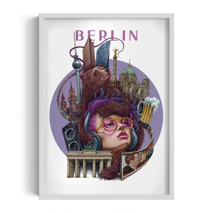 Kép keretben, Wallfluent, Berlin, Fehér, 50x70 cm, 010330010160100281375