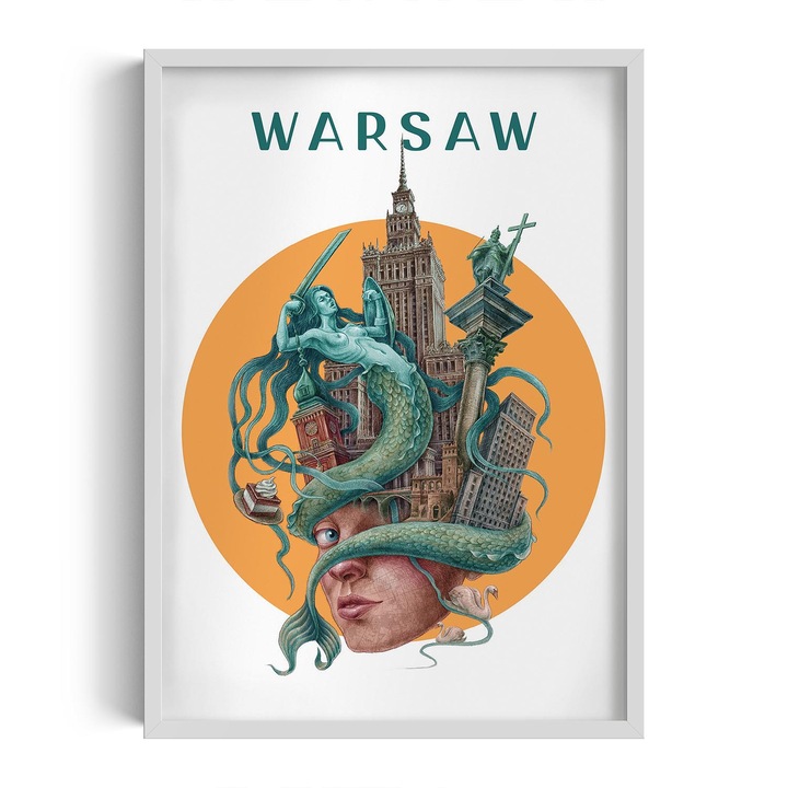 Kép keretben, Wallfluent, Warszawa, Fehér, 50x70 cm, 010330010160100281369