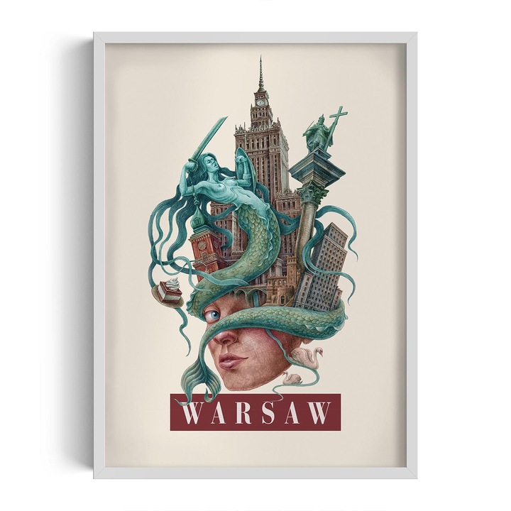 Kép keretben, Wallfluent, Warszawa, Fehér, 50x70 cm, 010330010160100281379