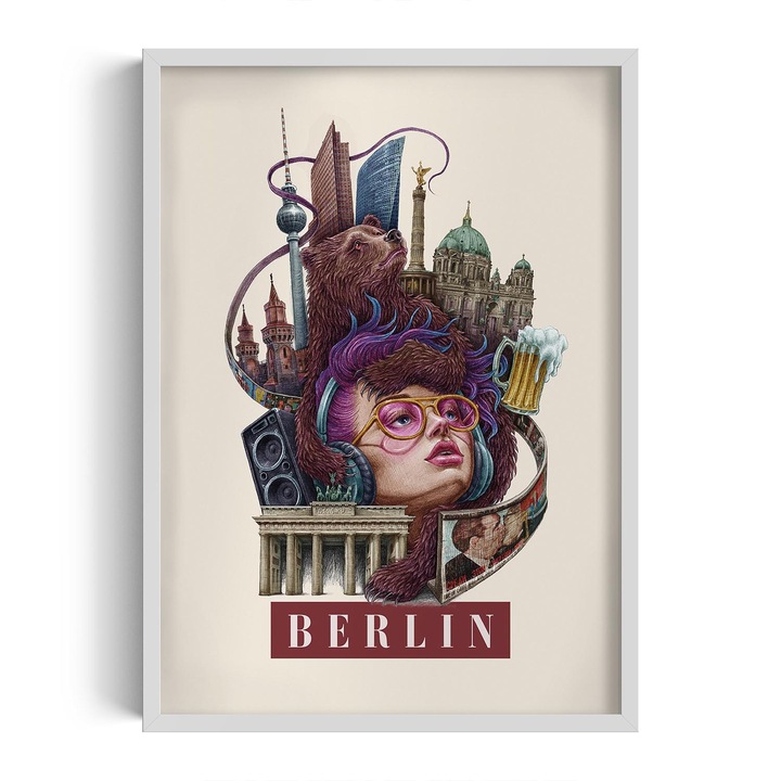 Kép keretben, Wallfluent, Berlin, Fehér, 50x70 cm, 010330010160100281385