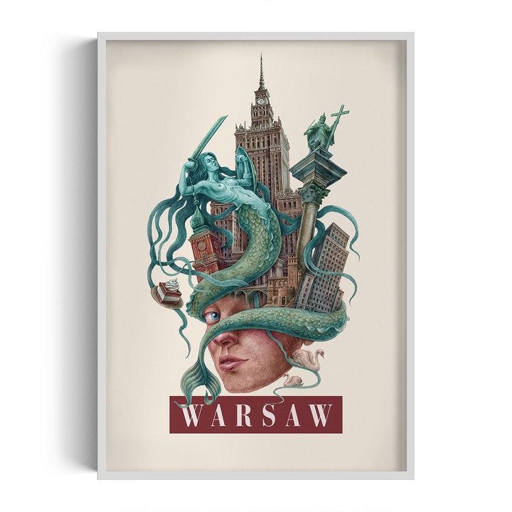 Kép keretben, Wallfluent, Warszawa, Fehér, 70x100 cm, 010330010150100281379