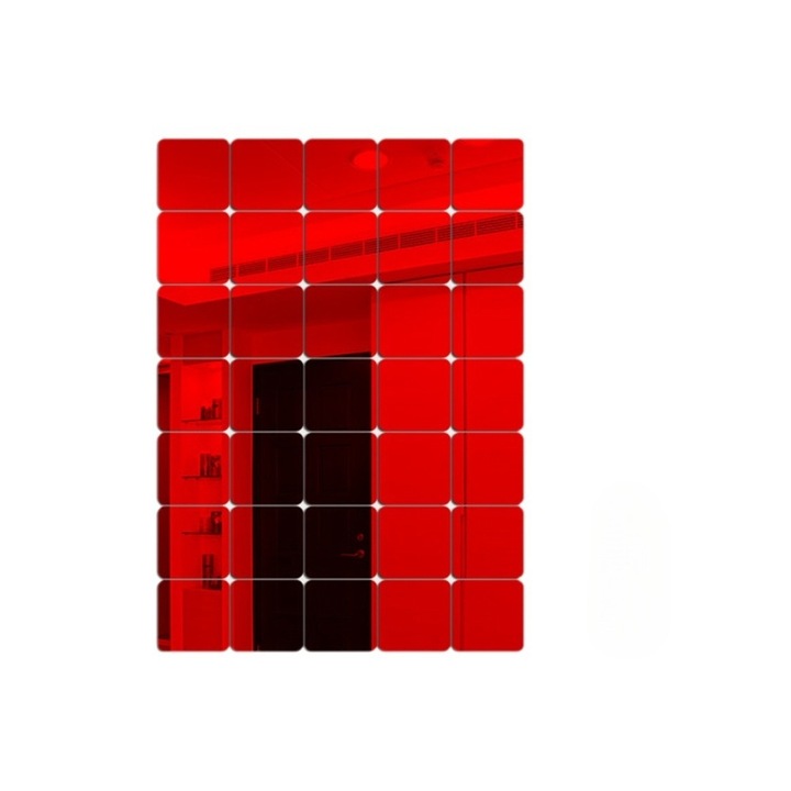 3D dísztükör, 15x15cm, fényes felület, többszínű, súly 20g